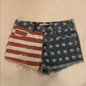 American Flag Jean Shorts